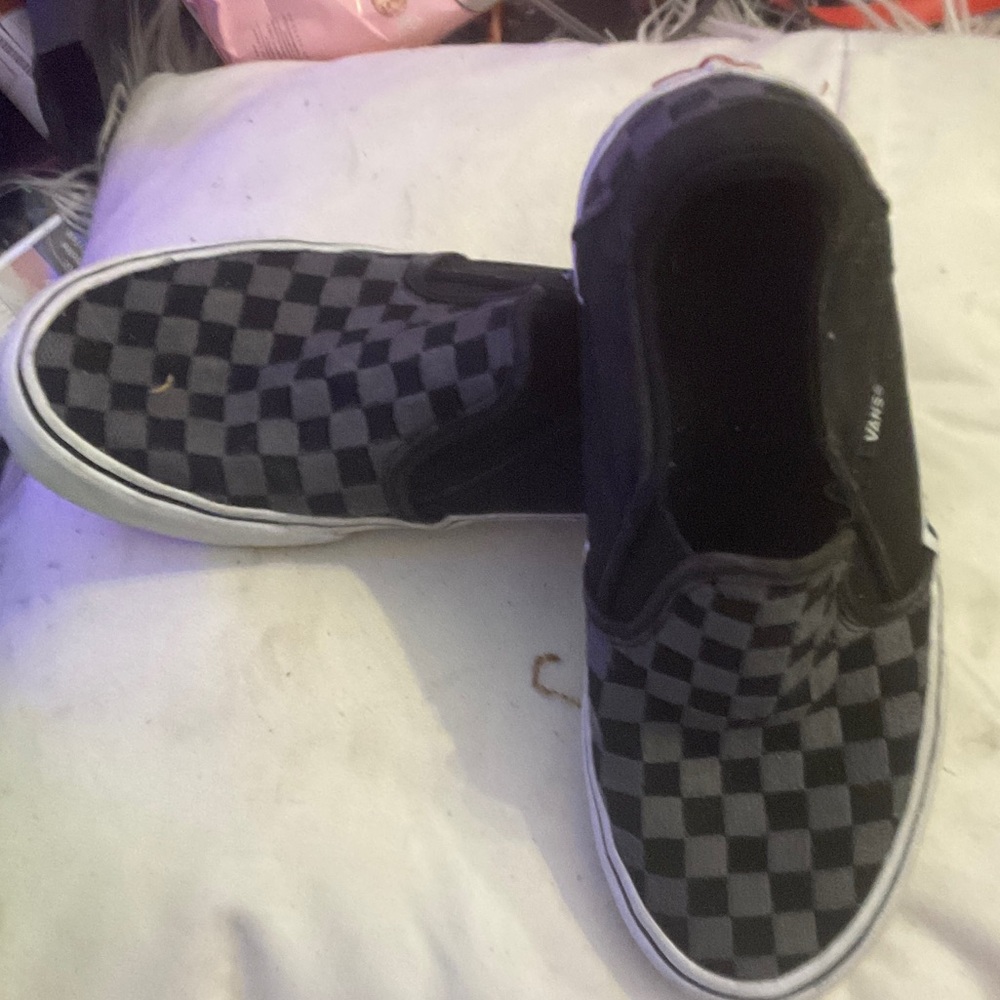 Vans Black & Gray Checkerboard Slip-On Shoes